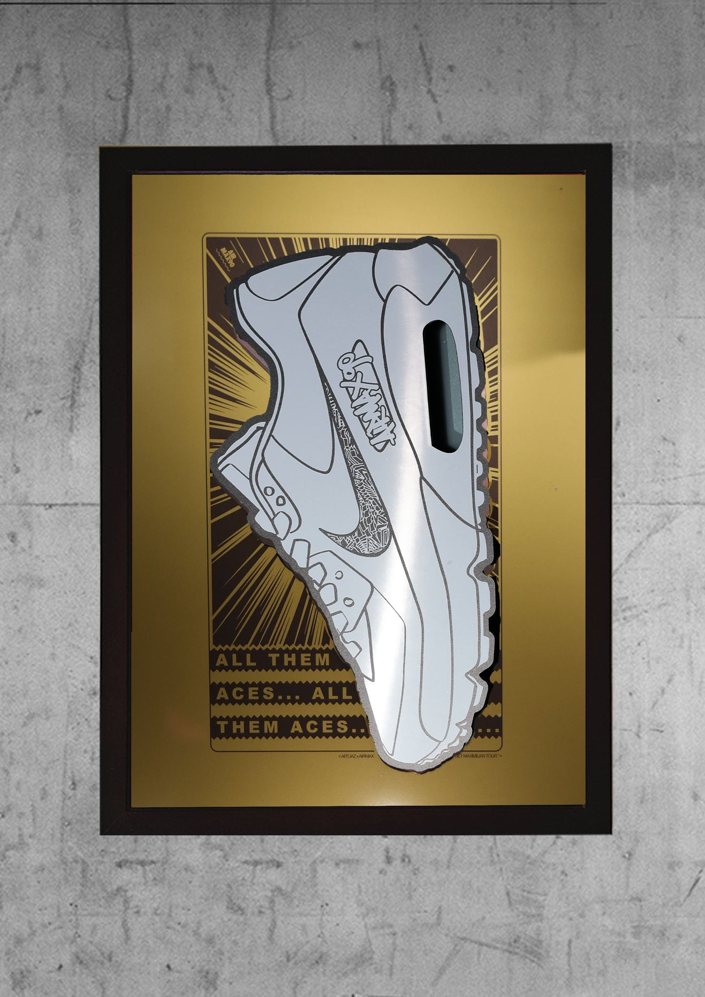 Limited Edition Art Jaz X TSAC Gold Sneaker Wall Art