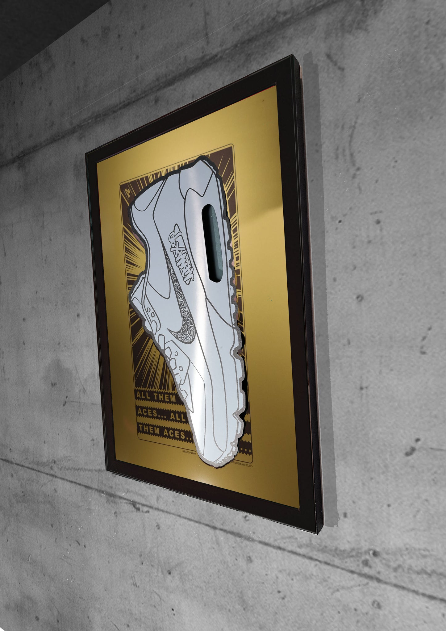 Limited Edition Art Jaz X TSAC Gold Sneaker Wall Art