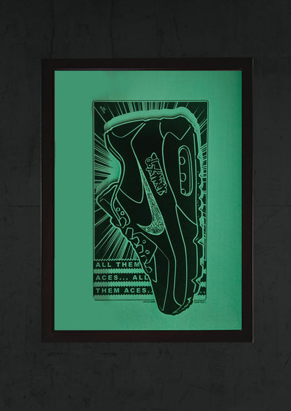 Limited Edition Art Jaz X TSAC Glow in the Dark Sneaker Wall Art