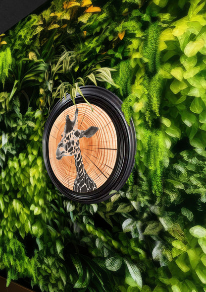 Emily Hinchcliffe Giraffe (version 2) Tree Ring Wall Art