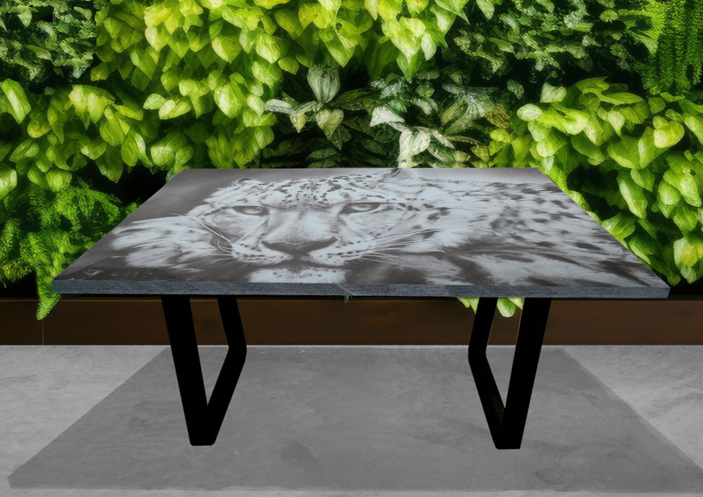 Emily Hinchcliffe Snow Leopard Slate Coffee Table