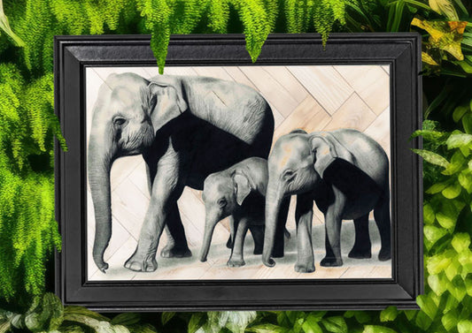 Emily Hinchcliffe Elephant Family Wooden Wall Art