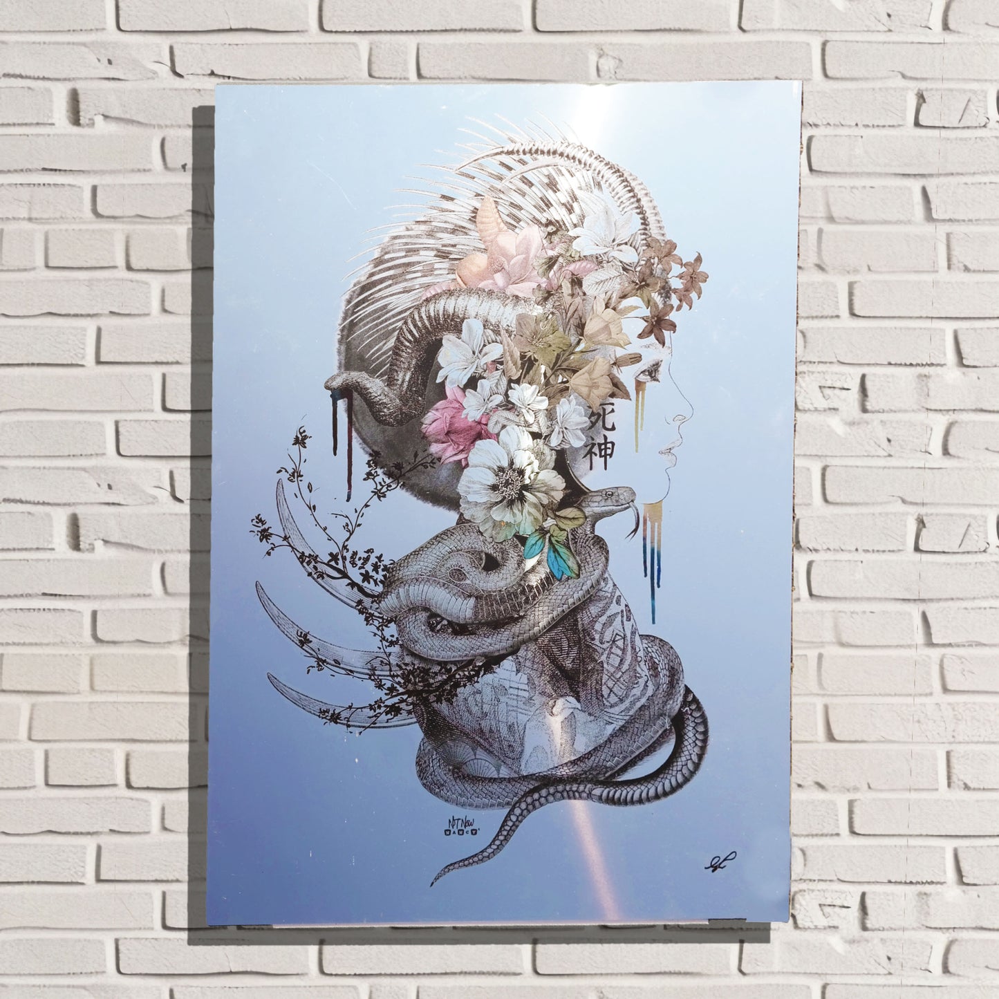 Not Now Nancy Limited Edition Snake Lady 'Shinigami's Mask' Mirror Wall Art